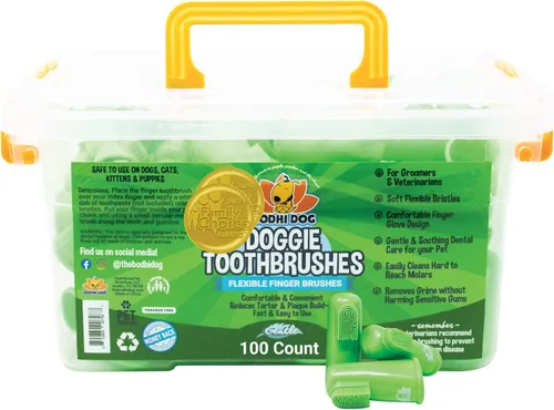 Bodhi Dog Cepillo de dientes para perros y gatos – Cepillo de dientes para cachorros con cerdas de silicona suaves y flexibles, suave para encías