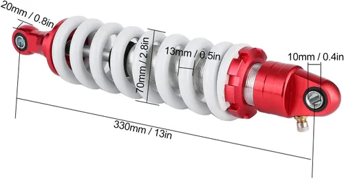 Miniatura 9 de Amortiguador trasero, amortiguador de amortiguación ajustable de 12.992 in, suspensión de choque trasero universal para motocicleta, Pit Quad Dirt