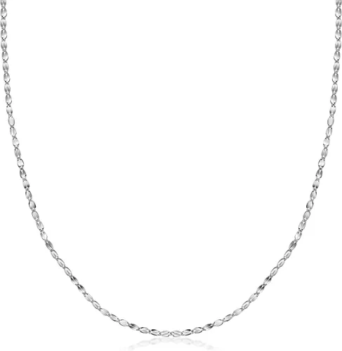 Collar de cadena de oro macizo de 14 quilates, 0.08pulgadas, corte de diamante, elige tu color, tallas unisex de 16-30 pulgadas