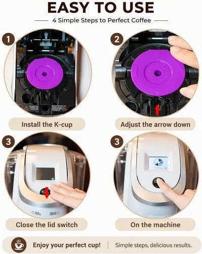 Miniatura 6 de Tazas K reutilizables para cafeteras Keurig 1.0 y 2.0, cápsulas de café recargables con filtro de malla de acero inoxidable, filtros de café sin BPA