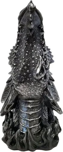 Miniatura 5 de DWK Estatua de quemador de incienso con cabeza de dragón mítica gótica medieval, de 12 pulgadas, con ventilación de humo de fosa nasal, acabado