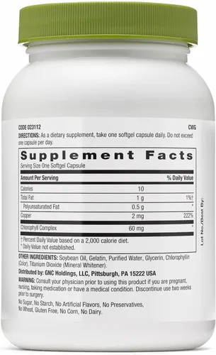 Miniatura 2 de GNC Superfoods Triple Clorofila, 90 cápsulas blandas