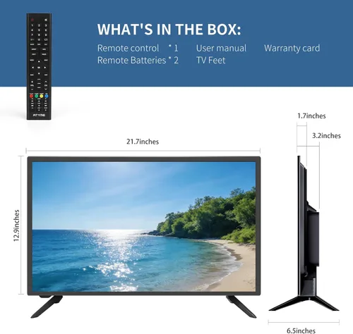 Miniatura 3 de ATYME Televisor Monitor LED HD de 720p a 60Hz de 24 pulgadas clase, Pantalla Plana, Televisión No Inteligente, Clase de 24", 60Hz, LED HDTV con 1