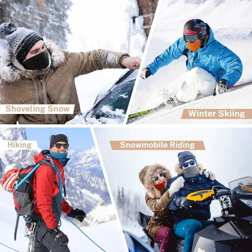 Miniatura 6 de Calentador de Cuello de Invierno para Hombres y Mujeres, Polaina de Cuello de Forro Polar Tejido, Cubierta Facial a Prueba de Viento para Clima