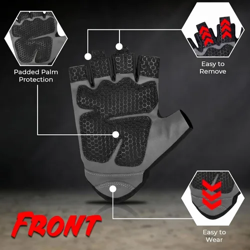 Miniatura 2 de LIONCO Guantes de entrenamiento para hombres y mujeres, guantes de levantamiento de pesas con gel transpirable acolchados de excelente agarre