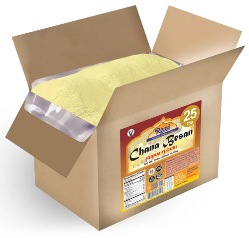 Rani Chana Besan (harina de garbanzos, gramo) 400 onzas (25 libras) caja a granel de 25.0 lbs ~ Todo natural | Vegano | Apto para gluten | Sin OMG |