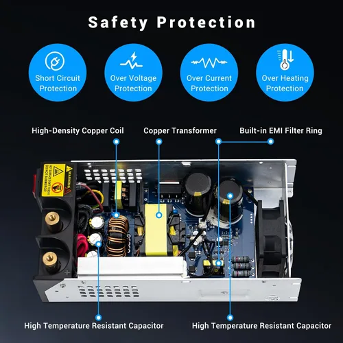 Miniatura 6 de Convertidor de 1000 W, convertidor de 110 V CA a 12 V CC, fuente de alimentación, transformador de interruptor de corriente máxima de 83 A CC