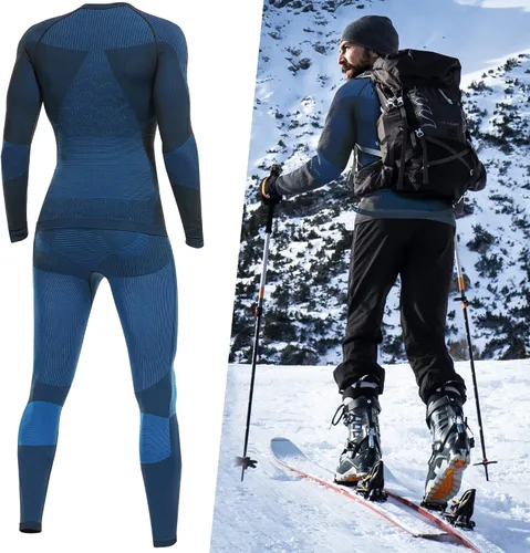 Miniatura 5 de UNIQUEBELLA - Ropa interior térmica para hombre con calzoncillos largos y forro polar de secado rápido y capa de base térmica