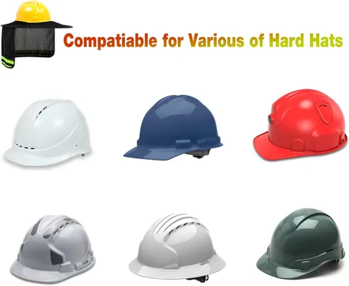 Miniatura 5 de Parasol para Casco Duro, Visera de Alta Visibilidad con Protección para el Cuello con Tira Reflectante, Accesorios para Casco Duro, Visera Completa