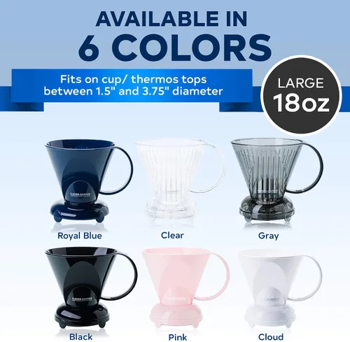 Miniatura 8 de Clever Gotero y filtros de café, grande de 18 onzas (negro), Barista's Choice, plástico seguro sin BPA, incluye 100 filtros