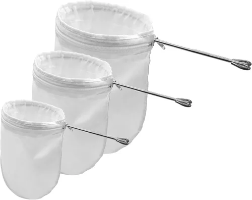 Bolsa de filtro de malla ultra fina con cremallera, bolsa de filtro de grado alimenticio, filtros de malla fina con marco reforzado y asa