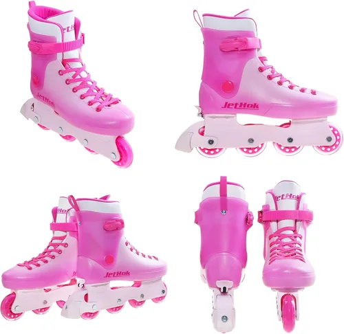 Miniatura 4 de Inlineskates - Patines en línea para mujeres y niñas, tamaño ajustable, freno extraíble, rodamientos ABEC-7, para patinaje en interiores