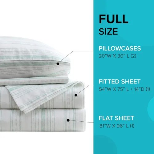 Miniatura 5 de Comfort Spaces Juego de sábanas 100% algodón transpirable, ligero, suave con bolsillo elástico de 14" que se ajusta a colchones de hasta 16", ropa