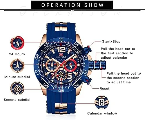 Miniatura 6 de AIMES Watch for Men Military Sport Waterproof Chronograph Mens Watches Analog Quartz Luminous Date Classic Stylish Fashion Casual Designer Wrist