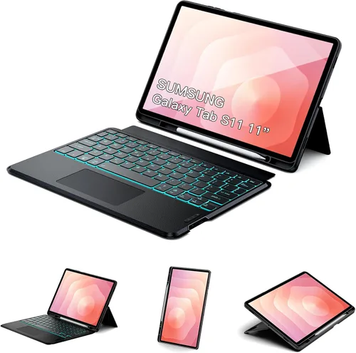 Miniatura 11 de Funda de teclado desmontable magnética para Samsung Galaxy Tab S6 Lite de 10,4 pulgadas 7Color Backlit Bluetooth Trackpad Keyboard