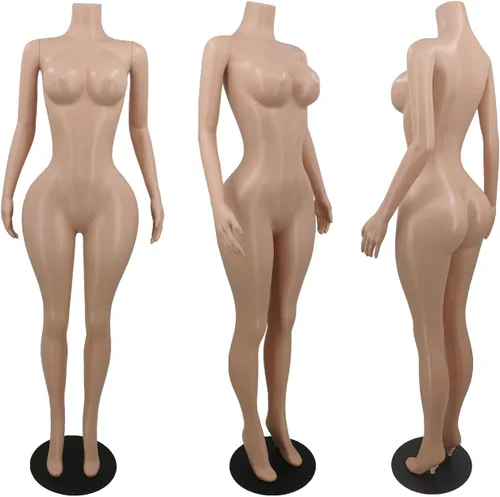 Curvy BBL - Maniquí de cuerpo completo de tamaño grande con soporte ajustable de 65 pulgadas, base de metal, maniquí de vestido femenino realista