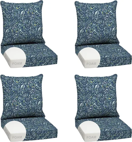 Miniatura 33 de Arden Outdoor Deep Seat Cushion Set, 24 x 24 pulgadas, Cojín para patio resistente al clima, a la lluvia y a la decoloración para silla, sofá y sofá
