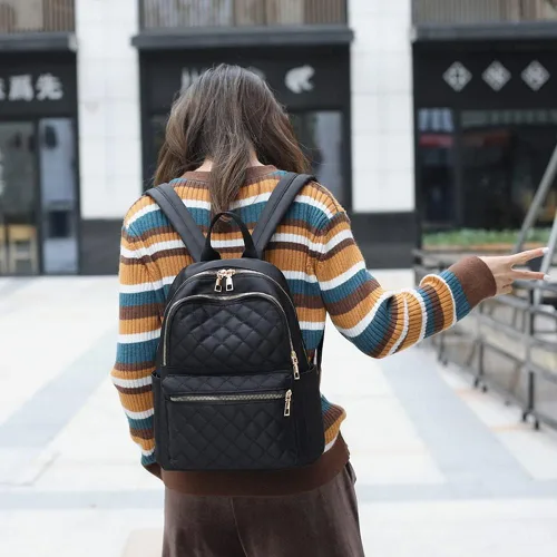 Miniatura 7 de PAOIXEEL Mochila pequeña y ligera para mujer, resistente al agua, mini mochila antirrobo para niñas, mochila de viaje, Negro, S, Ciclismo