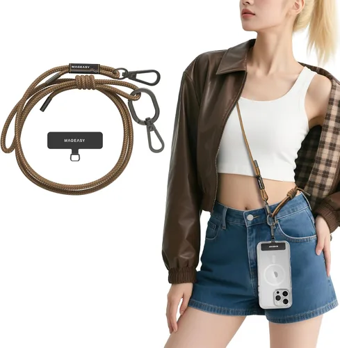 Miniatura 14 de MAGEASY Cordón universal para teléfono celular, correa cruzada antirrobo para iPhone 17 Pro Max y la mayoría de teléfonos inteligentes, para hombres
