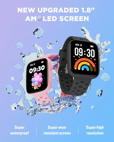 Miniatura 3 de Reloj para niños BIGGERFIVE sin necesidad de teléfono, reloj inteligente de fitness de 1.8" Amoled con podómetro, frecuencia cardíaca, rastreador