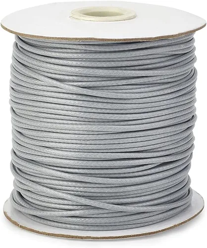 Miniatura 20 de Cheriswelry 90 yardas/rollo de 0.079 pulgadas, cordón encerado negro de poliéster coreano, joyería de cuentas, hilos para manualidades, cuerda