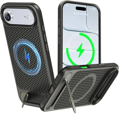 Miniatura 29 de Funda magnética de disipación de calor para iPhone 13 Pro Max, para MagSafe, protección contra caídas Coolingf, funda con función atril ajustable