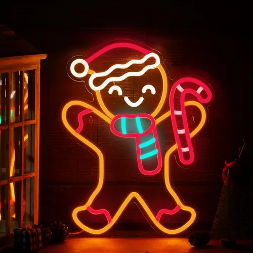 Miniatura 13 de Xuhal Letreros de Neón de Feliz Navidad Letreros de Neón de Acrílico Luz de Neón Blanca de Feliz Navidad Luz LED Alimentada por USB Letrero LED