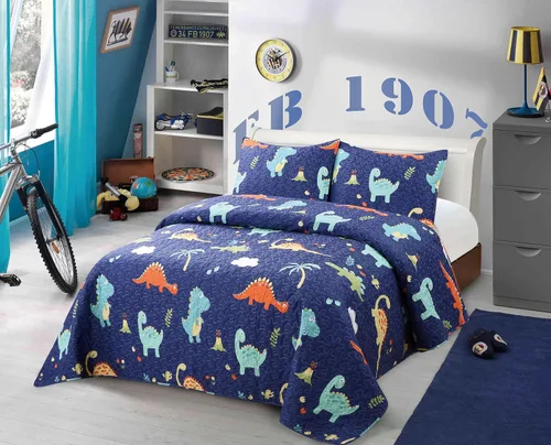Miniatura 20 de Kids Zone Collection - Juego de colcha acolchada para niños y adolescentes, diseño de baloncesto y fútbol, azul marino y blanco, tamaño individual
