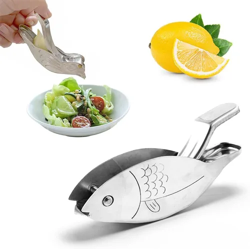 Miniatura 10 de Exprimidor de limón manual de pescado, exprimidor de limón de acero inoxidable de grado alimenticio, exprimidor de limón en forma de pescado