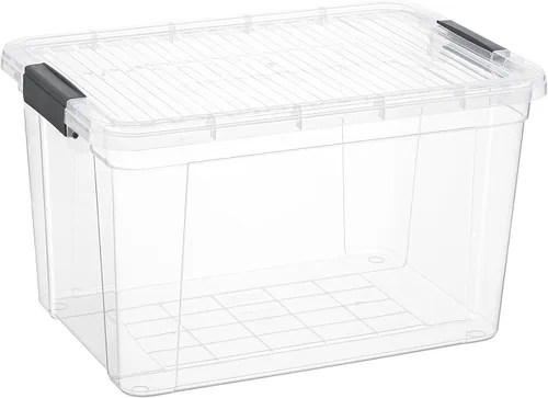 Miniatura 18 de Superio Caja de almacenamiento transparente con tapa, contenedores de plástico de 2.5 cuartos de galón para organizar, cajas apilables, sin BPA,