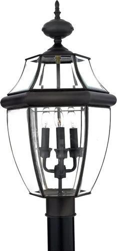 Miniatura 13 de Quoizel Newbury - Farol de poste para exteriores, poste de lámpara de campo francés de peltre de 23 pulgadas, 3 luces, poste exterior para patio