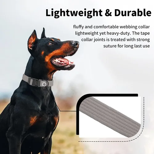 Miniatura 5 de lynxking Collar de perro suave acolchado transpirable de algodón sólido fuerte ajustable collar para mascotas para cachorros pequeños