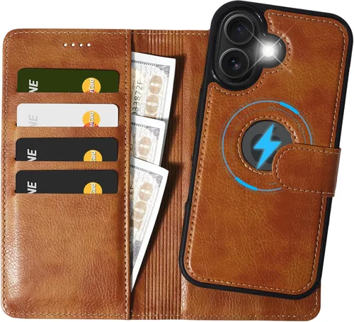 Miniatura 10 de Funda de piel sintética 2 en 1 para iPhone 13 PRO MAX, funda de piel sintética desmontable con soporte para tarjetas, funda extraíble con bloqueo