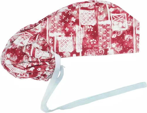 Miniatura 18 de Gorra médica con interior sedoso, gorro de algodón con banda para el sudor y botones, cola de caballo ajustable