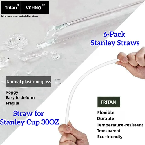 Miniatura 7 de Pajita para vaso Stanley Cup 30OZ Pajita de repuesto para vaso Stanley de 30oz Pajitas reutilizables para vaso Stanley de 30 OZ Pack de 6