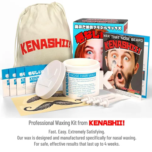 Miniatura 3 de KENASHII Kit de cera nasal 100 g de cera, 24 aplicadores Kit de depilación para hombres y mujeres Incluye toallitas bálsamo y protectores