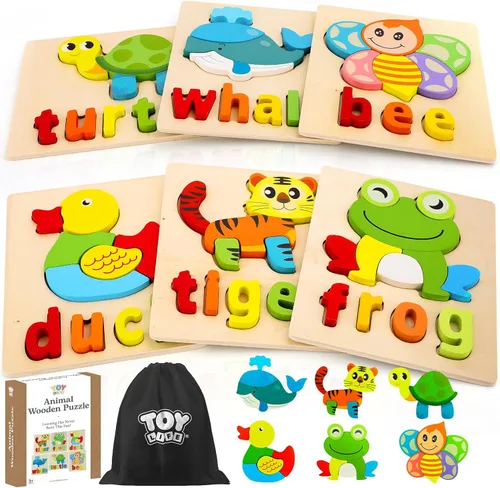 Miniatura 8 de TOY Life Rompecabezas para niños de 2 a 4 años, 4 vehículos con ortografía de madera para niños pequeños de 3 a 5 años, juguetes Montessori, regalos