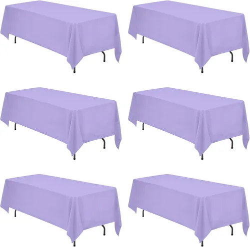 Miniatura 96 de BRILLMAX 6 Pack de Manteles Azul Marino para Mesas Rectangulares de 8 Pies 90 x 156 Pulgadas - 8 pies Mantel Rectangular a Granel de Lino