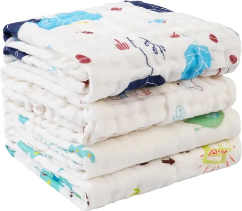 Miniatura 9 de Viviland Paños de muselina para bebé, paños superabsorbentes para bebé niña y niño, 10 x 20 pulgadas, toallas de baño de 6 capas para bebé, flores