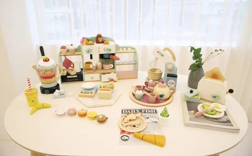 Miniatura 5 de Tender Leaf Toys - Macarons de animales - 5 macarons de madera con temática de animales para fiesta de té, juguetes pequeños para bolsas