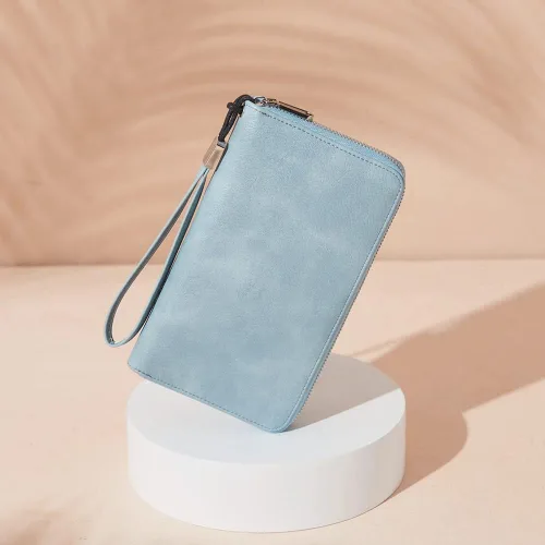 Miniatura 6 de BOSTANTEN - Carteras de cuero para mujer, bloqueo de identificación por radio frecuencia (RFID), cierre de cremallera alrededor, tarjetero, cartera