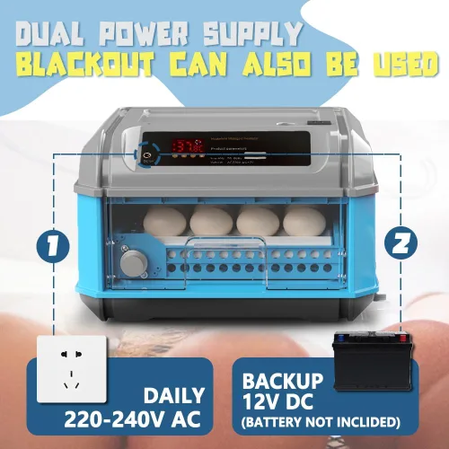 Miniatura 3 de Incubadora automática de huevos de gallina 16-24 e incubadoras de pavo para incubar huevos Incubadora de huevos de aves de corral de granja con giro