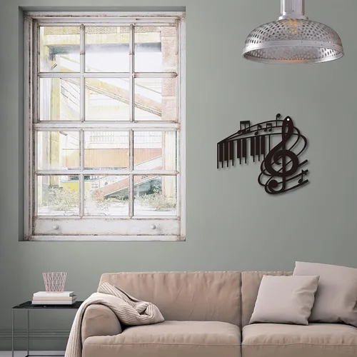 Miniatura 6 de CREATCABIN Arte de pared de metal para decoración de notas musicales, placas colgantes de hierro, letrero de escultura para interiores y exteriores