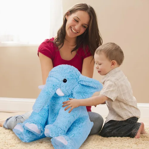 Miniatura 5 de OurHonor Animales de peluche con peso de elefante, 5 libras y 16 pulgadas, peluche de elefante de peluche con peso, regalos para niños y adultos Azul