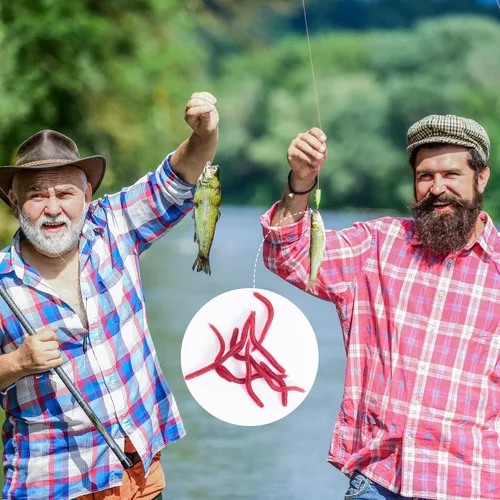 Miniatura 5 de Gusanos falsos para la pesca, bajo suave, gusanos realistas, cebos, pan, gusano de pesca, gusano de cera falsa