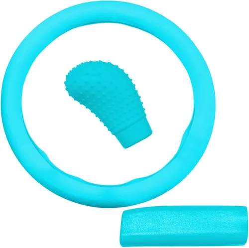 Juego de 3 fundas de silicona antideslizantes para volante de automóvil, freno de mano y palanca de cambios, protector universal de decoración