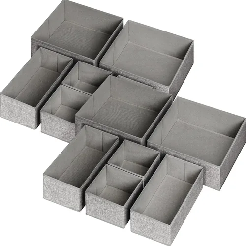 Miniatura 10 de Criusia Paquete de 6 organizadores de cajones de ropa, organizador plegable de tela para ropa, organizador de cajones de ropa interior, calcetines