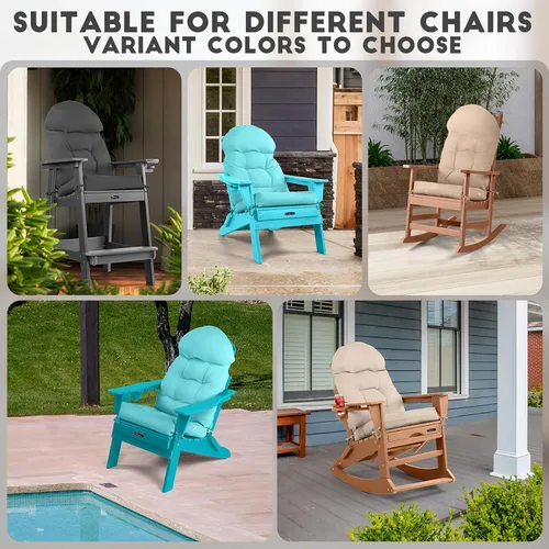 Miniatura 3 de FUNBERRY - Cojín para silla Adirondack, cojines gruesos y cómodos para mecedora, antideslizante, con protector contra decoloración, impermeable
