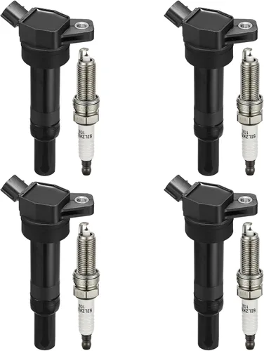 Miniatura 10 de BDFHYK Paquete de bobina de encendido y bujías de iridio compatibles con Audi Volkswagen 2.0L L4 4.2L V8 para UF575 PFR7S8EG, juegos de 4