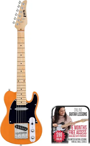 Miniatura 10 de LyxPro Guitarra eléctrica de 30 pulgadas, serie TL, cuerpo de madera de Paulownia de tamaño completo, golpeador de 3 capas, cuello en forma de C
